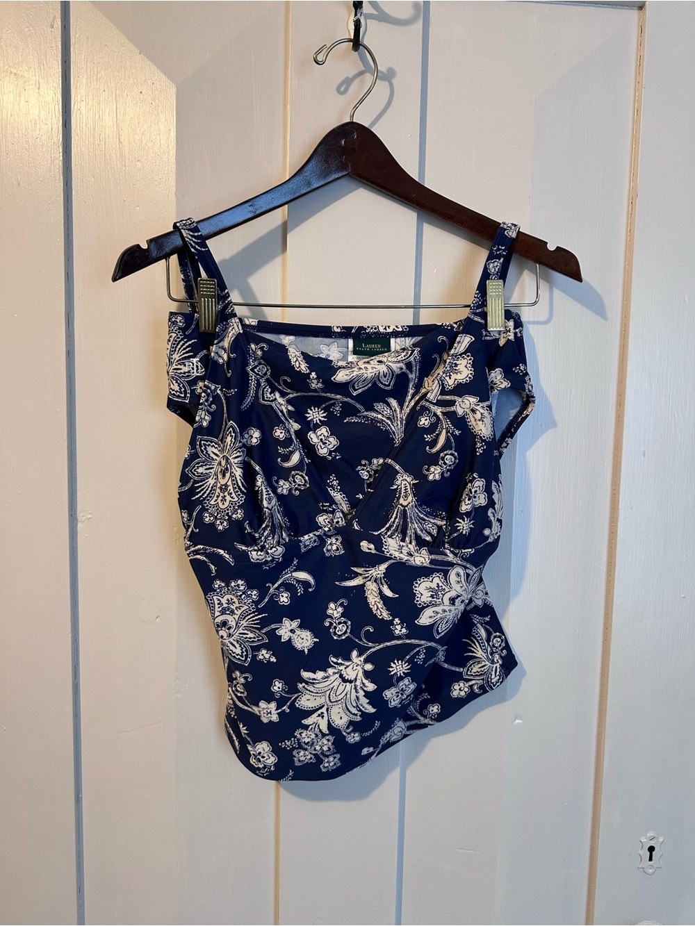 Ralph Lauren Navy & White Floral Tankini Top & Bottom set